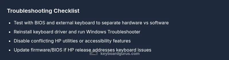 Checklist for troubleshooting HP laptop keyboard issues