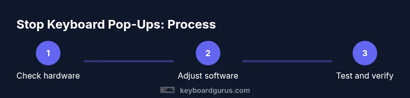 Process diagram showing steps to stop iPhone keyboard pop-ups