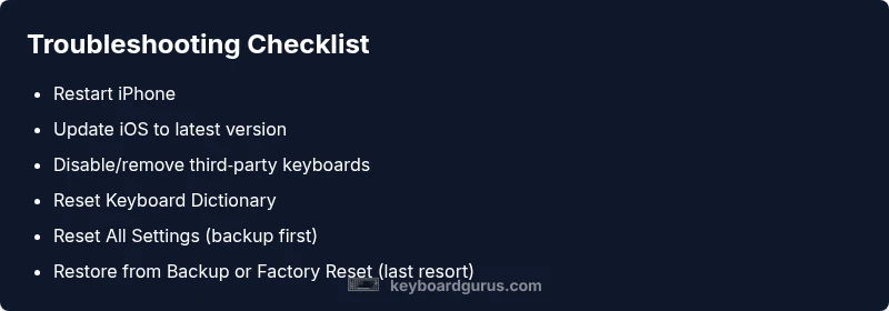 Checklist for fixing iPhone keyboard issues