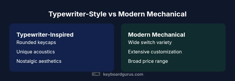 Comparison of typewriter-style keyboards vs modern mechanical keyboards