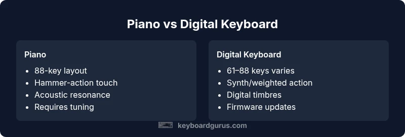 Side-by-side comparison of piano and digital keyboard features