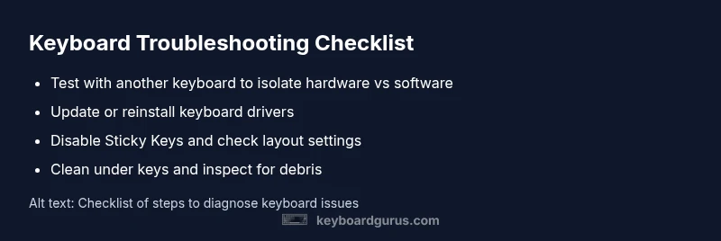 Checklist for troubleshooting keyboard keys not working