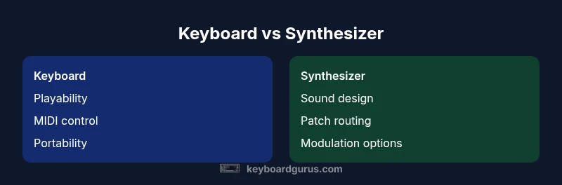 Infographic comparing keyboard vs synthesizer features
