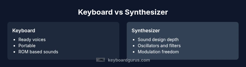 Side by side keyboard vs synthesizer infographic