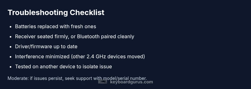 Checklist for fixing wireless keyboard issues
