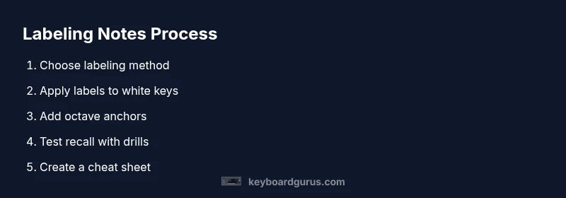 Process diagram for labeling piano keyboard notes