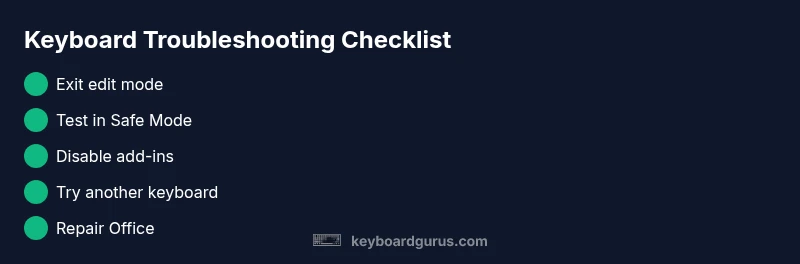 Checklist for fixing Excel keyboard input issues