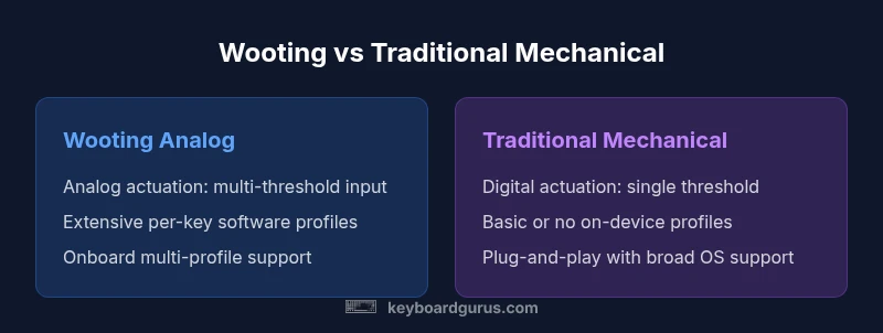 Comparison of Wooting analog keyboard features vs traditional mechanical keyboard