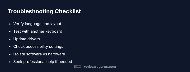 Checklist for keyboard troubleshooting