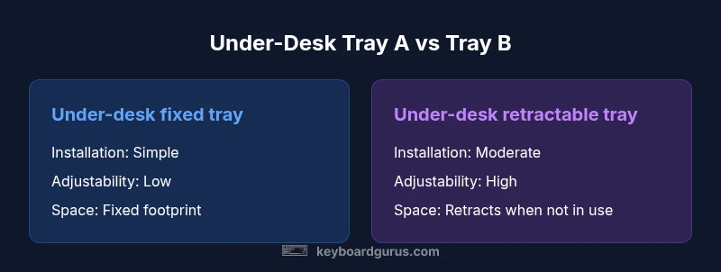 Comparison of under-desk keyboard trays: fixed vs retractable