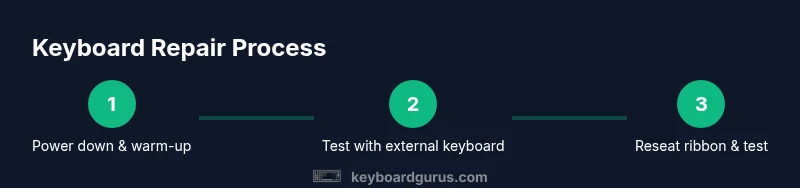 Step-by-step keyboard repair process infographic